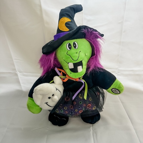 MTY International Other - VTG Dan Dee Animated Halloween Witch Plush Singing Ghost Moon
